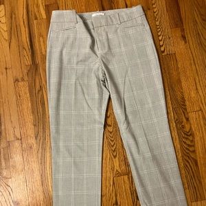 Calvin Klein Women's Mid Rise Straight-Leg Pants Grey Plaid